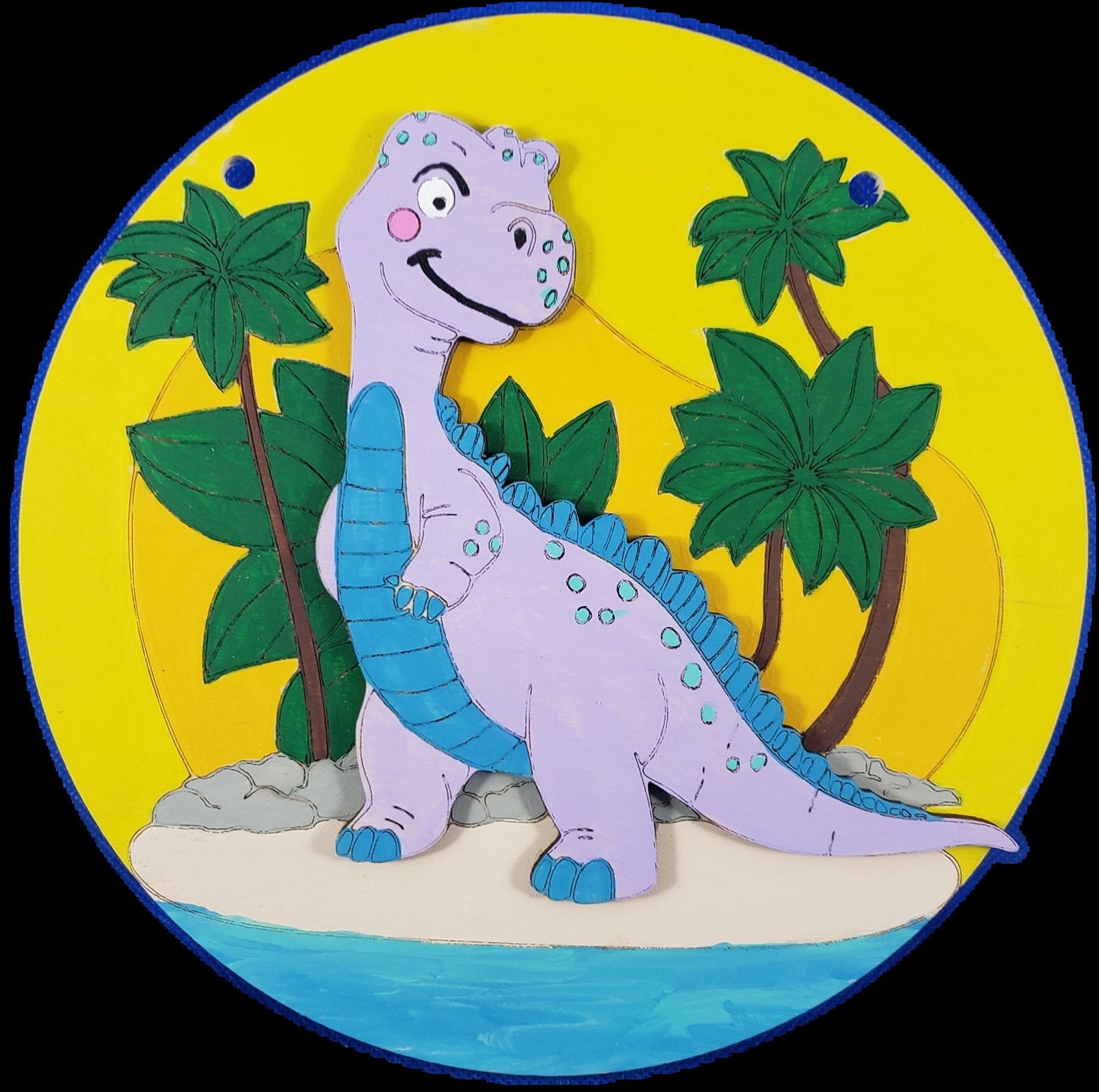 DIY Round Door Sign / Welcome Door Hanger / Dinosaur DIY / Paint Party / Wood Kit / Do It Yourself
