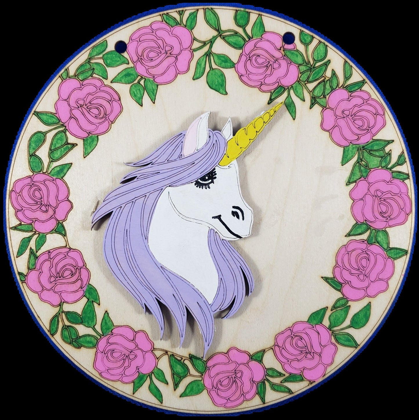 DIY Round Door Sign / Welcome Door Hanger / Unicorn DIY / Paint Party / Wood Kit / Do It Yourself