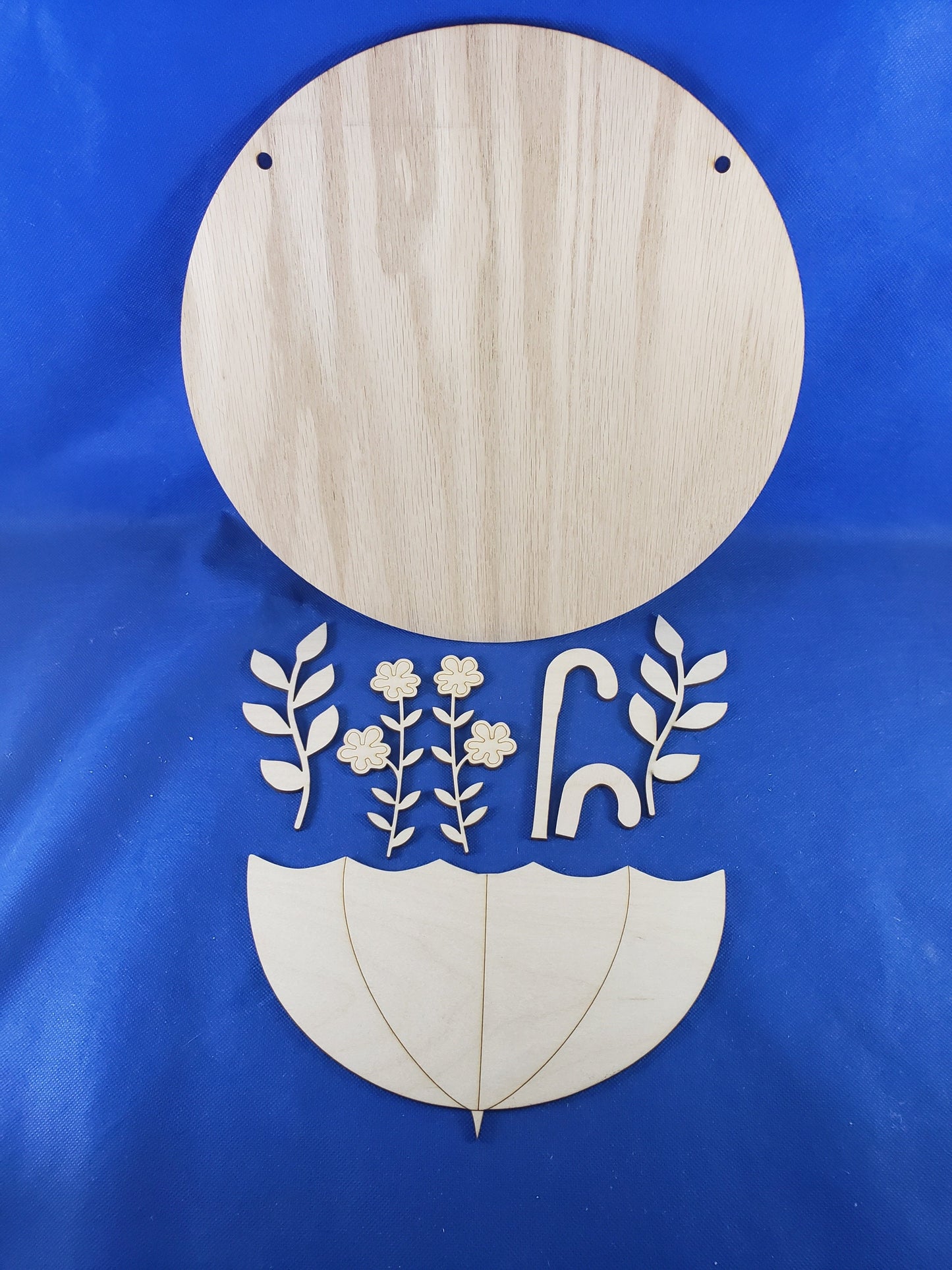 Umbrella and flowers DIY Door Sign kit - Great for Birthdays, Home Decor, Paint Parties