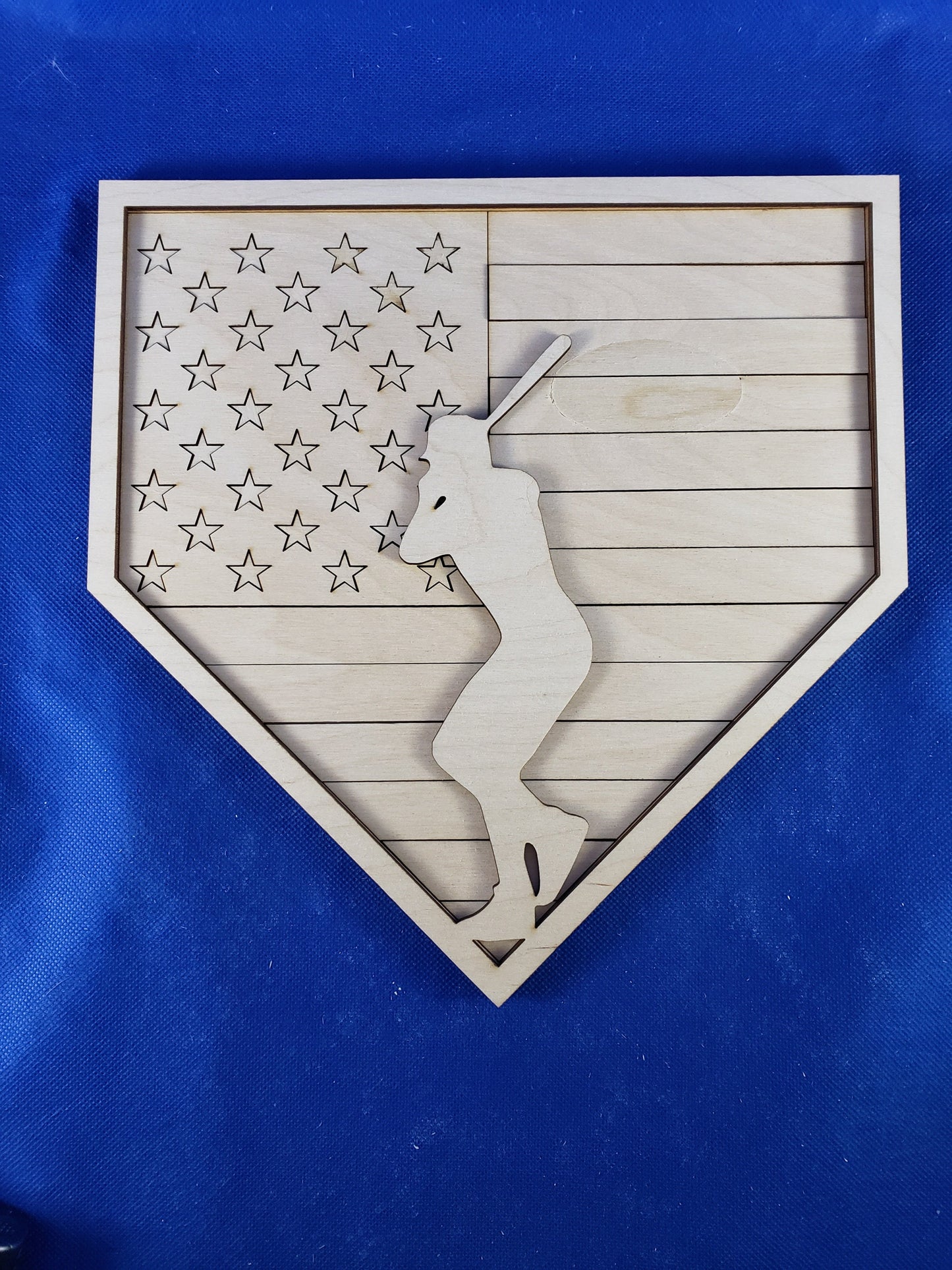 Unfinished Wood DIY Kit | Home plate Flag w Batter House Door Hanger | Door Decor | Wooden Door Hanger | Paint Your Own DIY Kit |