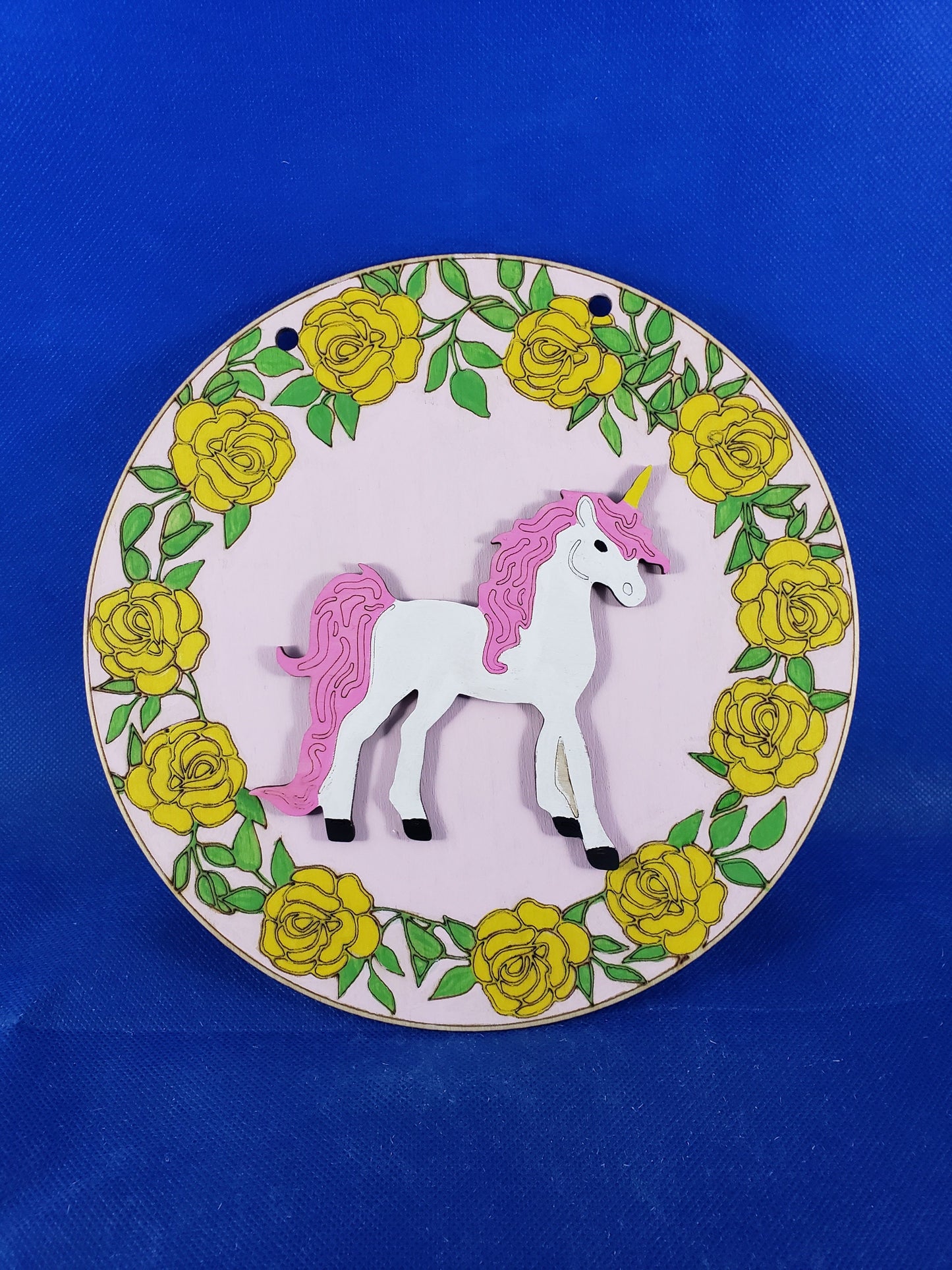 DIY Round Door Sign / Welcome Door Hanger / Unicorn DIY / Paint Party / Wood Kit / Do It Yourself