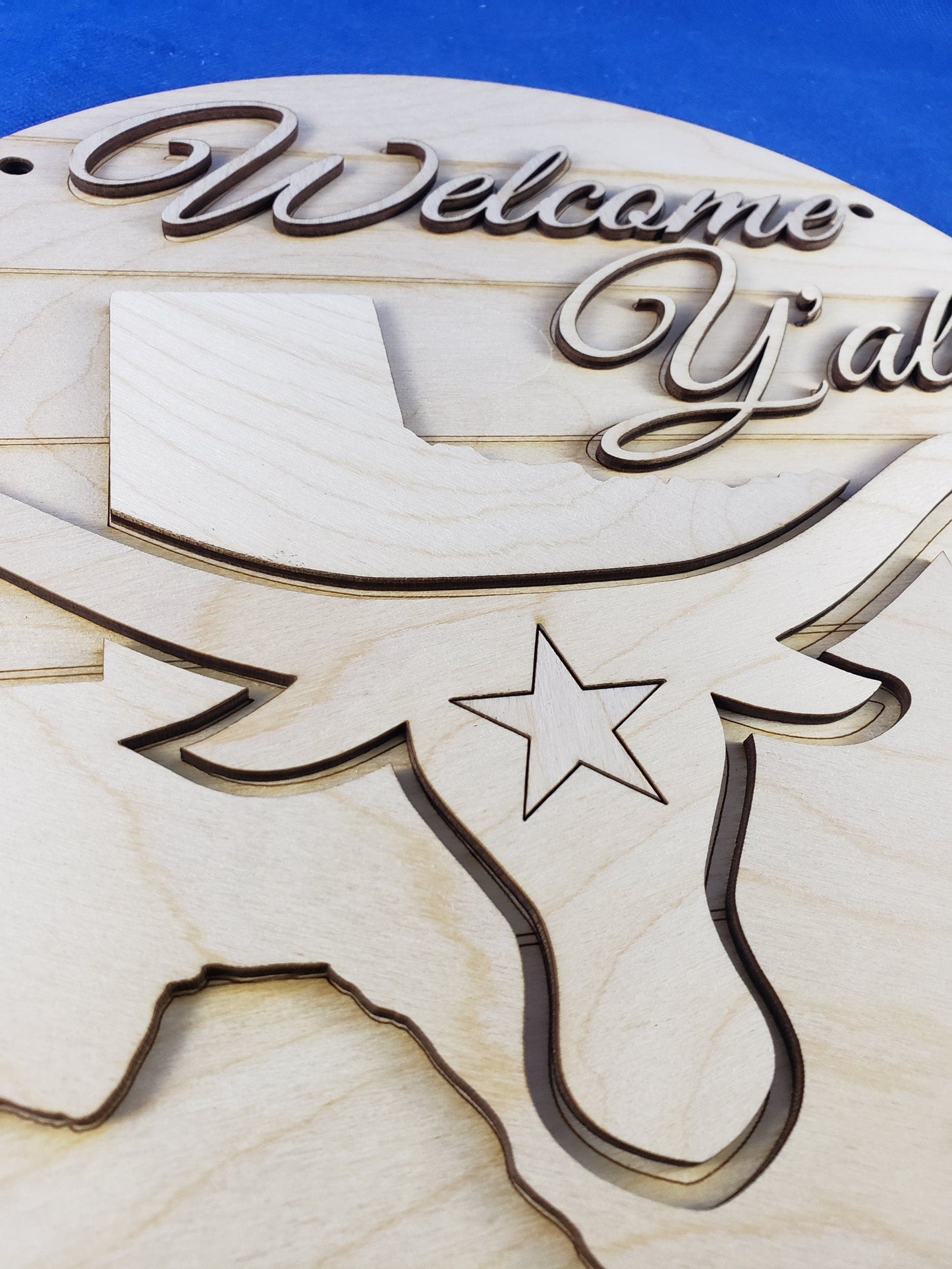 WELCOME Y'all Door Hanger Wood DIY Kit - Paint Your Own Wooden Decor with this Unfinished Wooden project Made In USA
