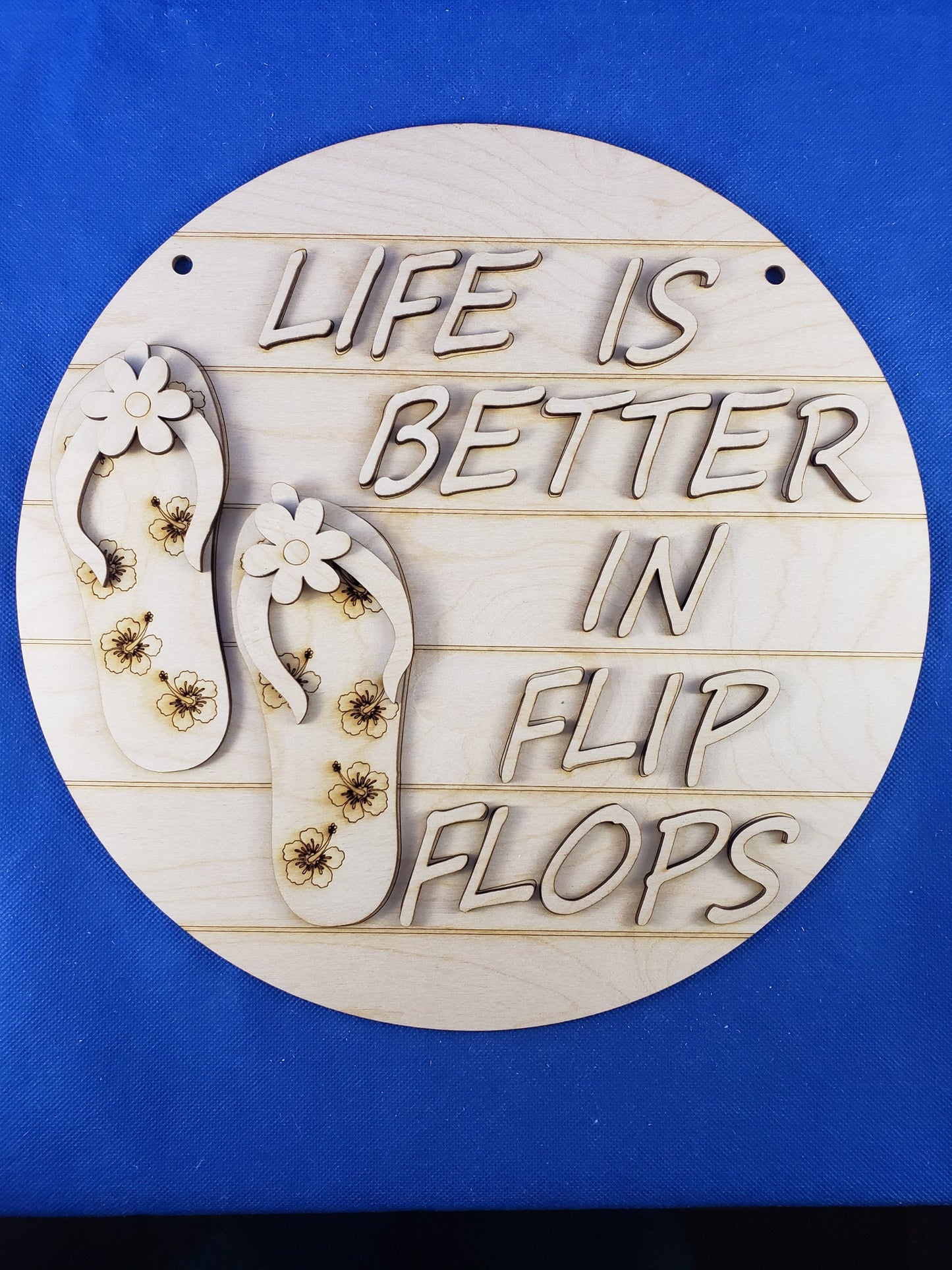 Life is better in Flip Flops Door Hanger Wood DIY Kit - Paint Your Own Wooden Decor with this Unfinished Wooden project Made In USA