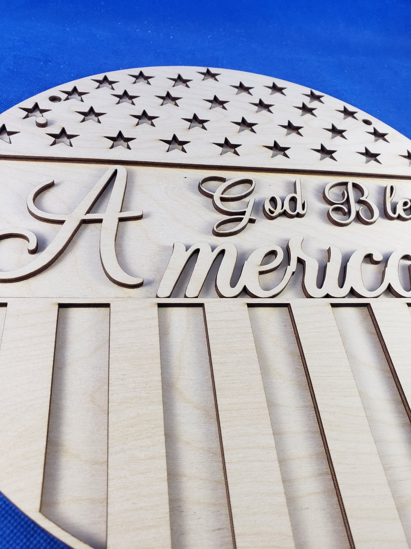God Bless America Door Hanger Wood DIY Kit - Paint Your Own Wooden Decor with this Unfinished Wooden project Made In USA
