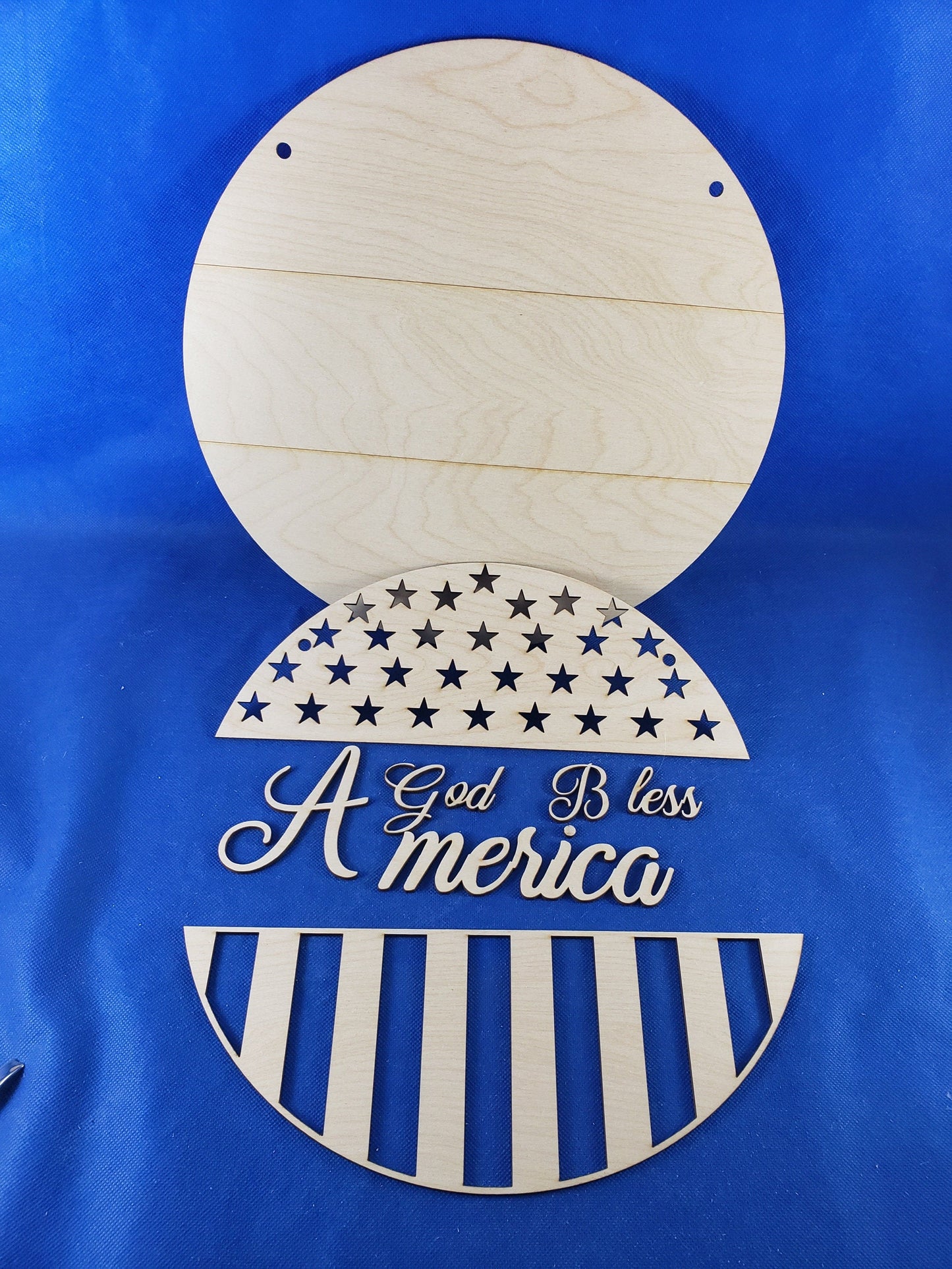 God Bless America Door Hanger Wood DIY Kit - Paint Your Own Wooden Decor with this Unfinished Wooden project Made In USA