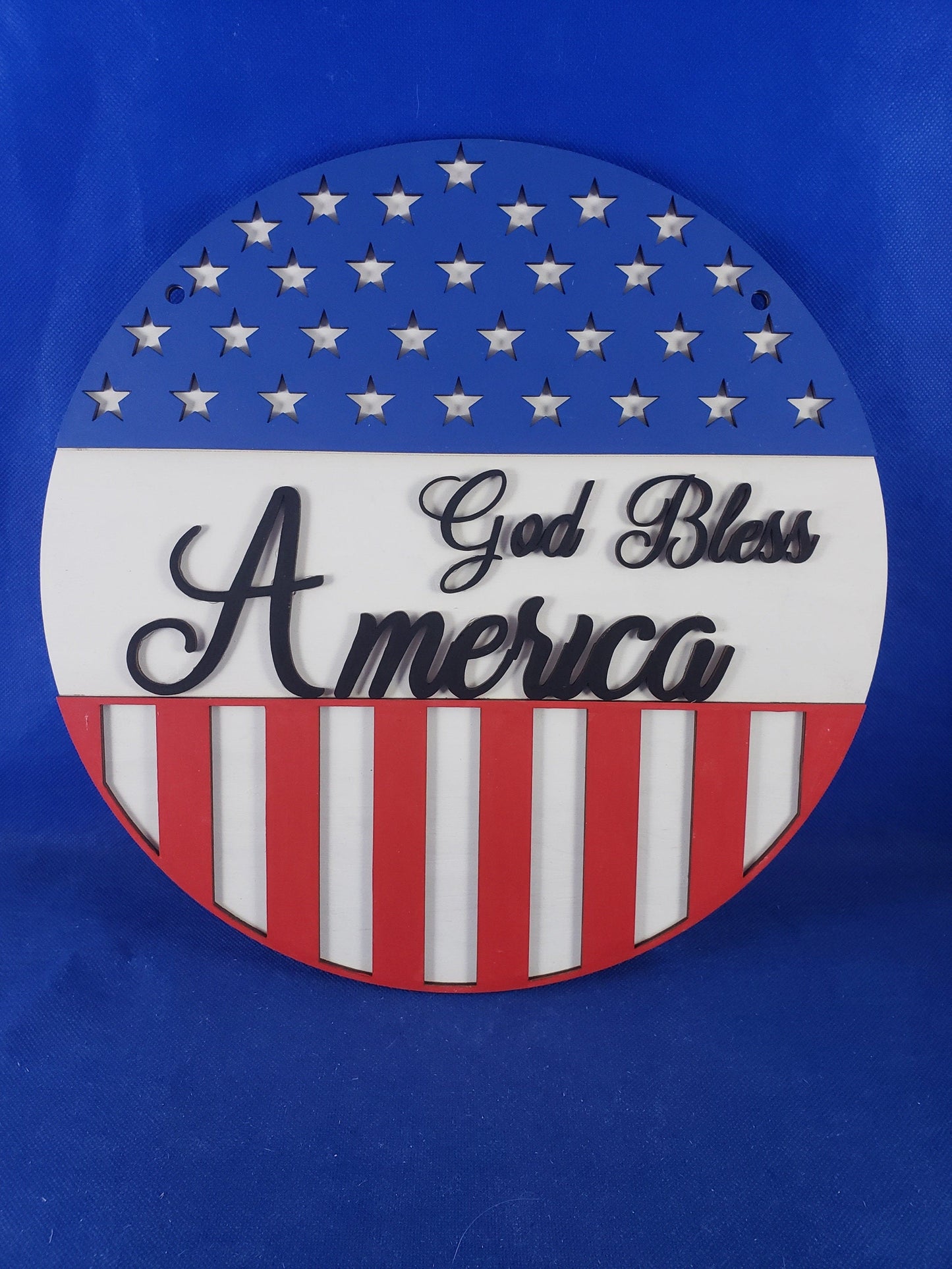 God Bless America Door Hanger Wood DIY Kit - Paint Your Own Wooden Decor with this Unfinished Wooden project Made In USA