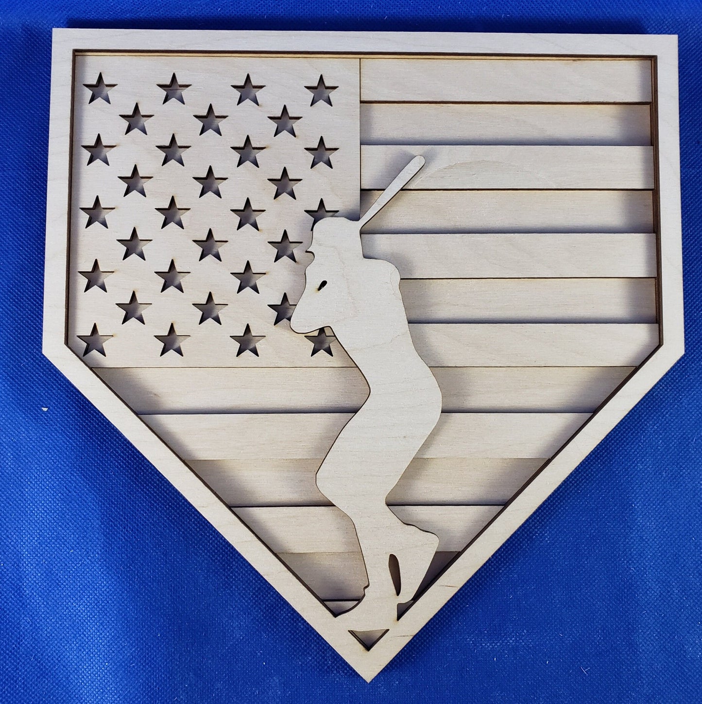 Unfinished Wood DIY Kit | Home plate Flag w Batter House Door Hanger | Door Decor | Wooden Door Hanger | Paint Your Own DIY Kit |