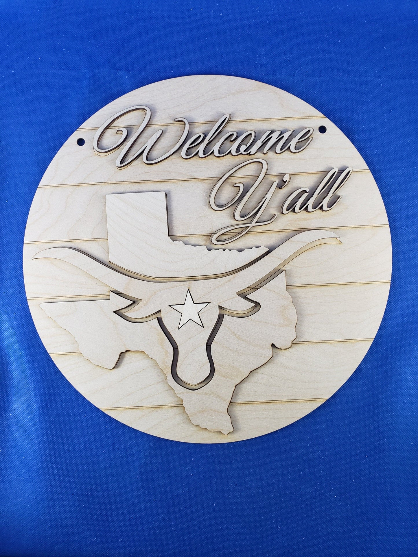 WELCOME Y'all Door Hanger Wood DIY Kit - Paint Your Own Wooden Decor with this Unfinished Wooden project Made In USA