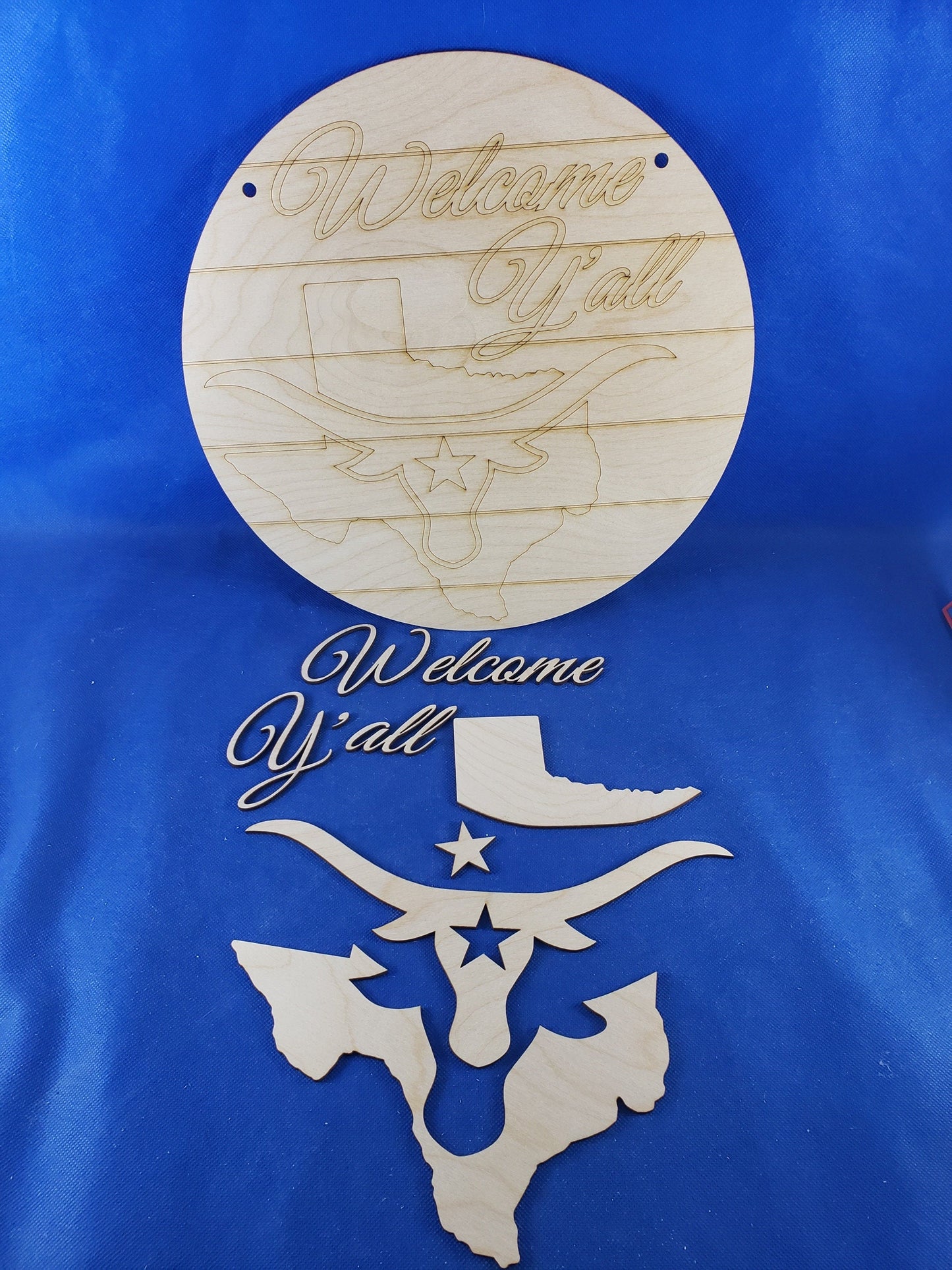 WELCOME Y'all Door Hanger Wood DIY Kit - Paint Your Own Wooden Decor with this Unfinished Wooden project Made In USA