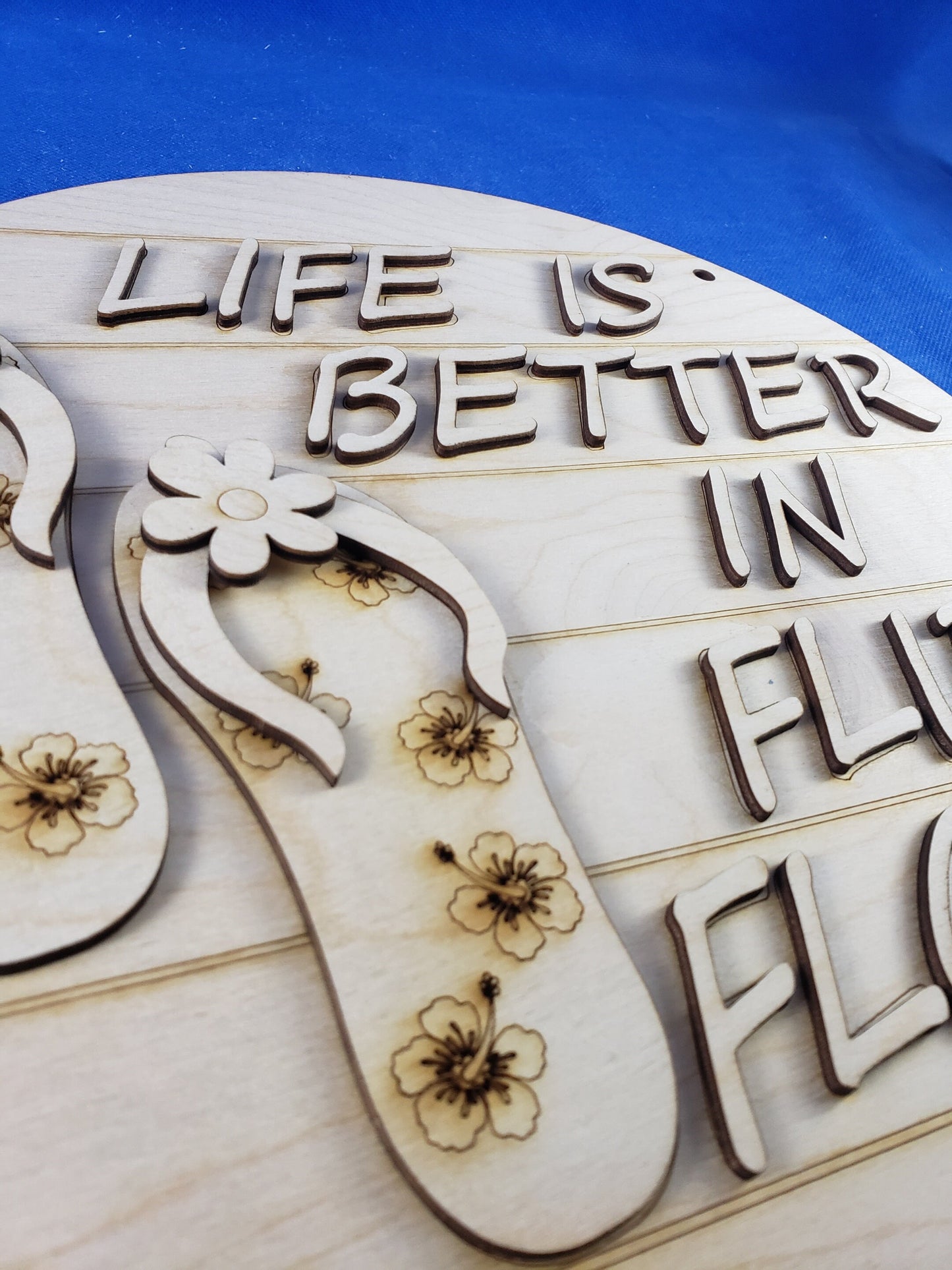 Life is better in Flip Flops Door Hanger Wood DIY Kit - Paint Your Own Wooden Decor with this Unfinished Wooden project Made In USA
