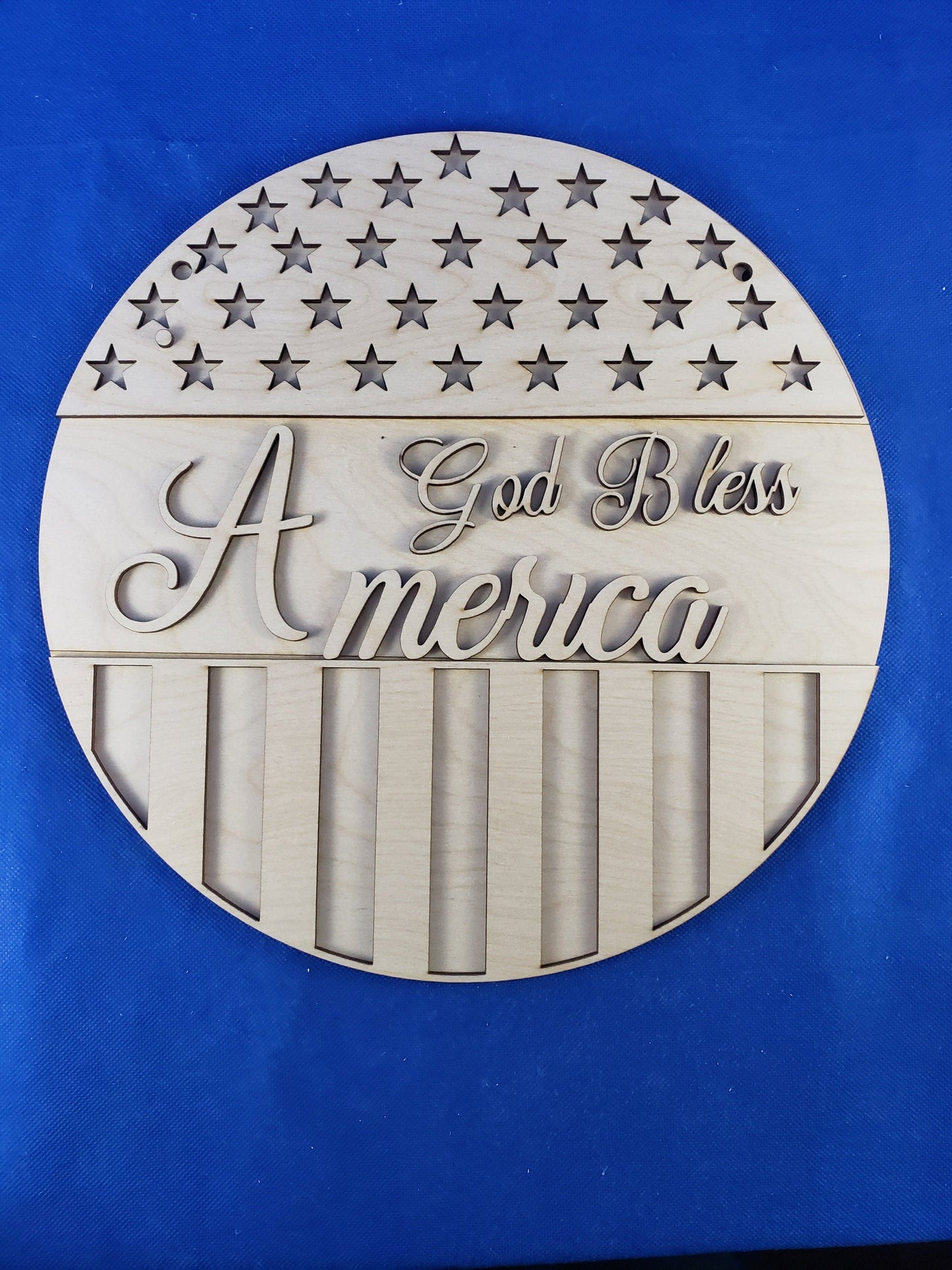 God Bless America Door Hanger Wood DIY Kit - Paint Your Own Wooden Decor with this Unfinished Wooden project Made In USA