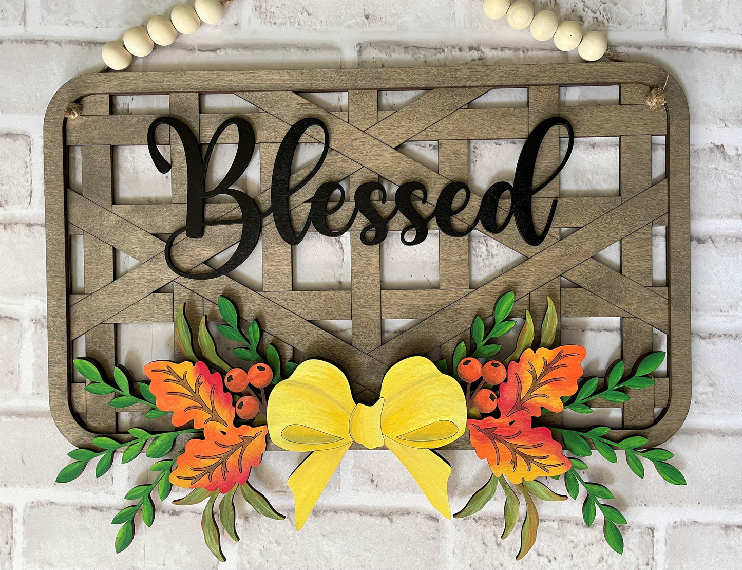 Give Thanks Basket Hanging Wood DIY Kit - Paint Your Own Wooden Decor with this Unfinished Wooden project Made In USA