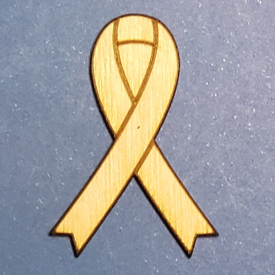 Awareness Ribbon-Laser cut natural wooden blank