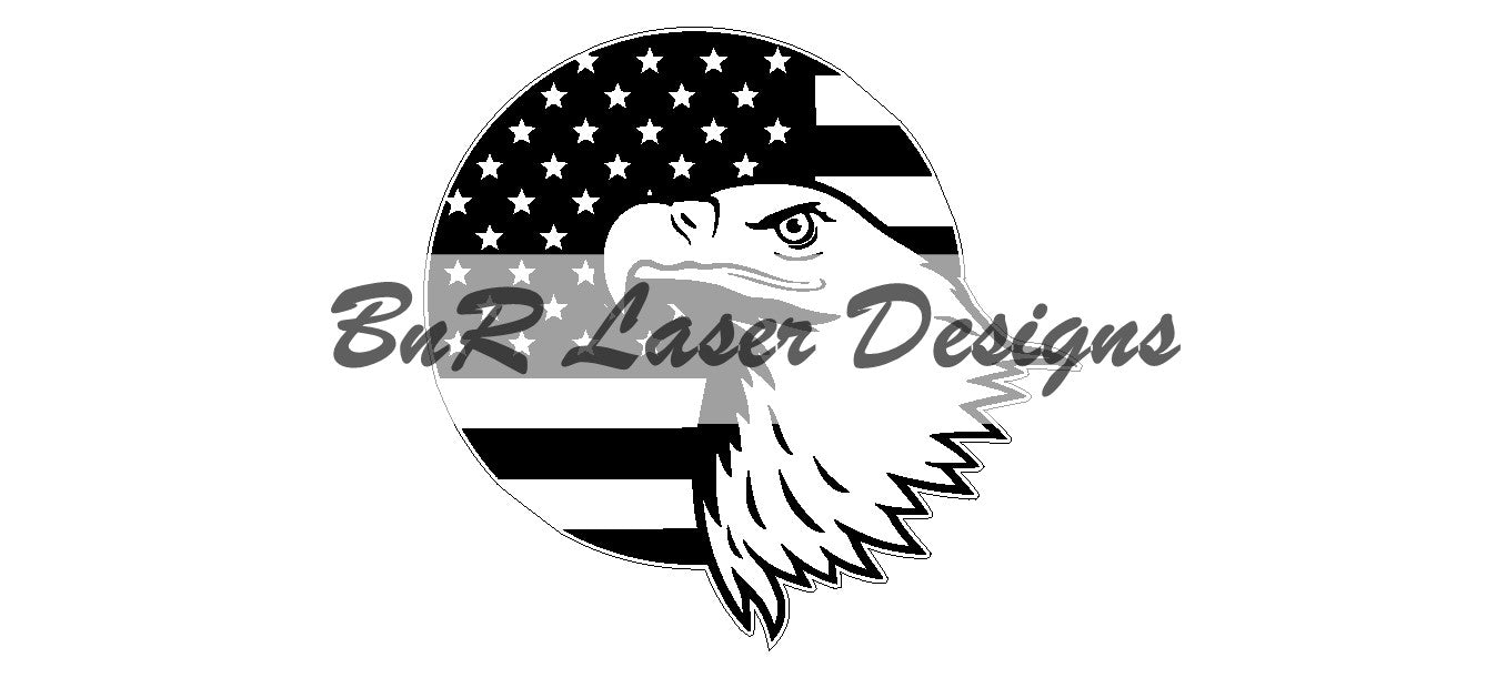 Eagle Head on Round Flag SVG file