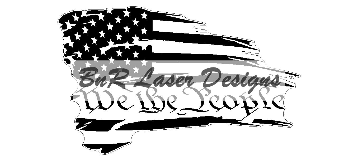 Torn We The People Flag SVG file