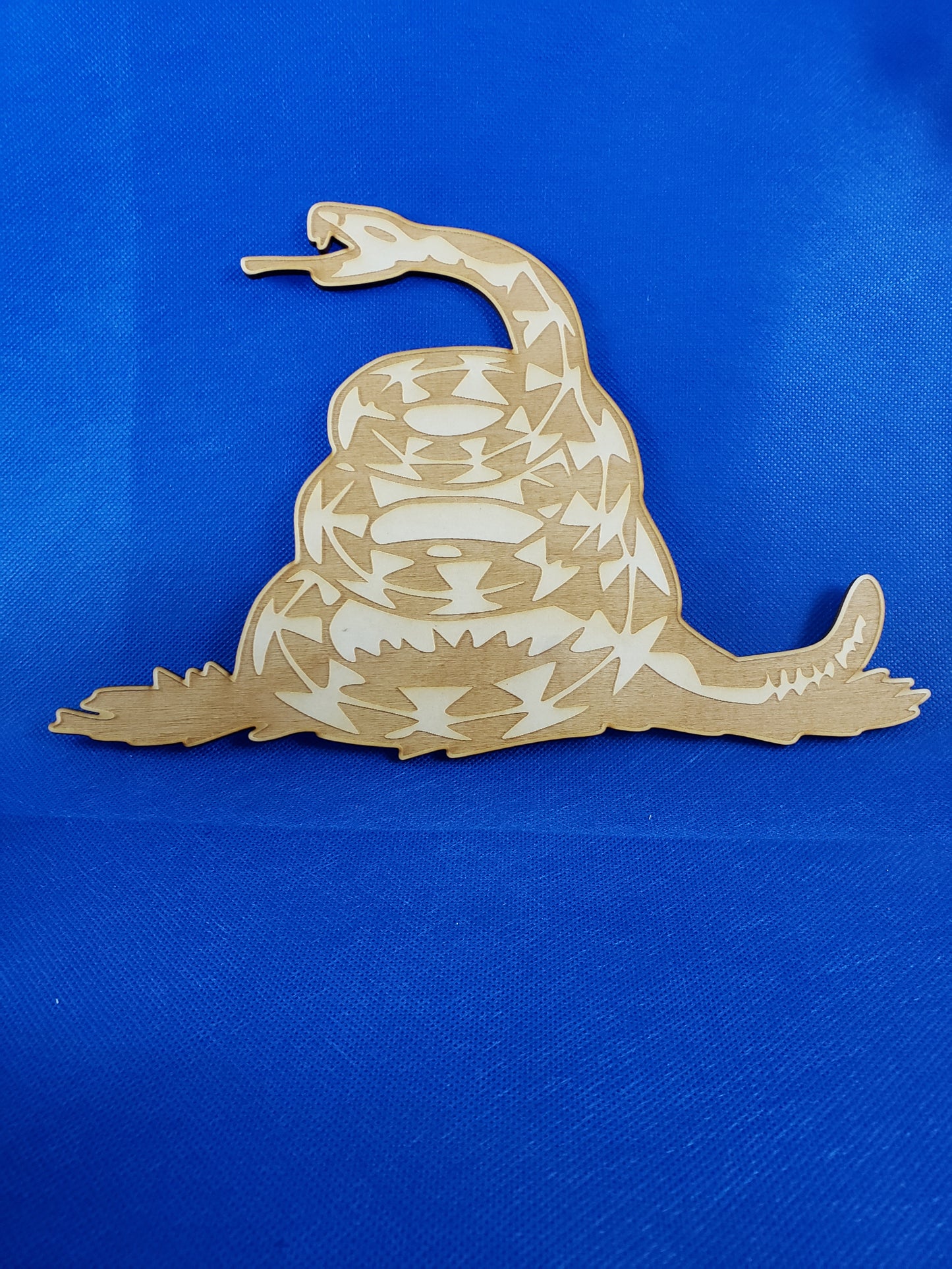 Don't Tread on Me Snake - Laser cut natural wooden blanks
