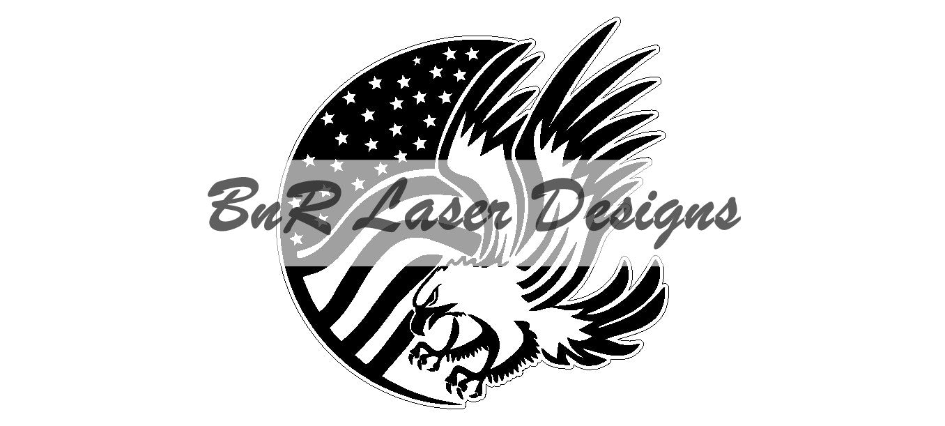 Eagle on Round Flag SVG file