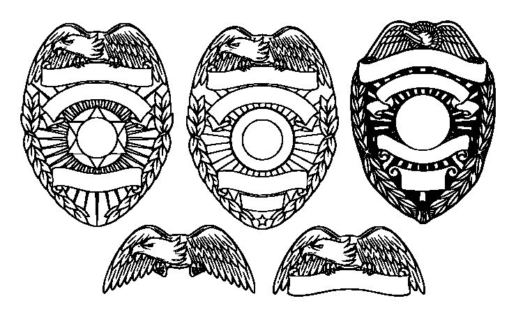 Blank Police and Fire Badges SVG file