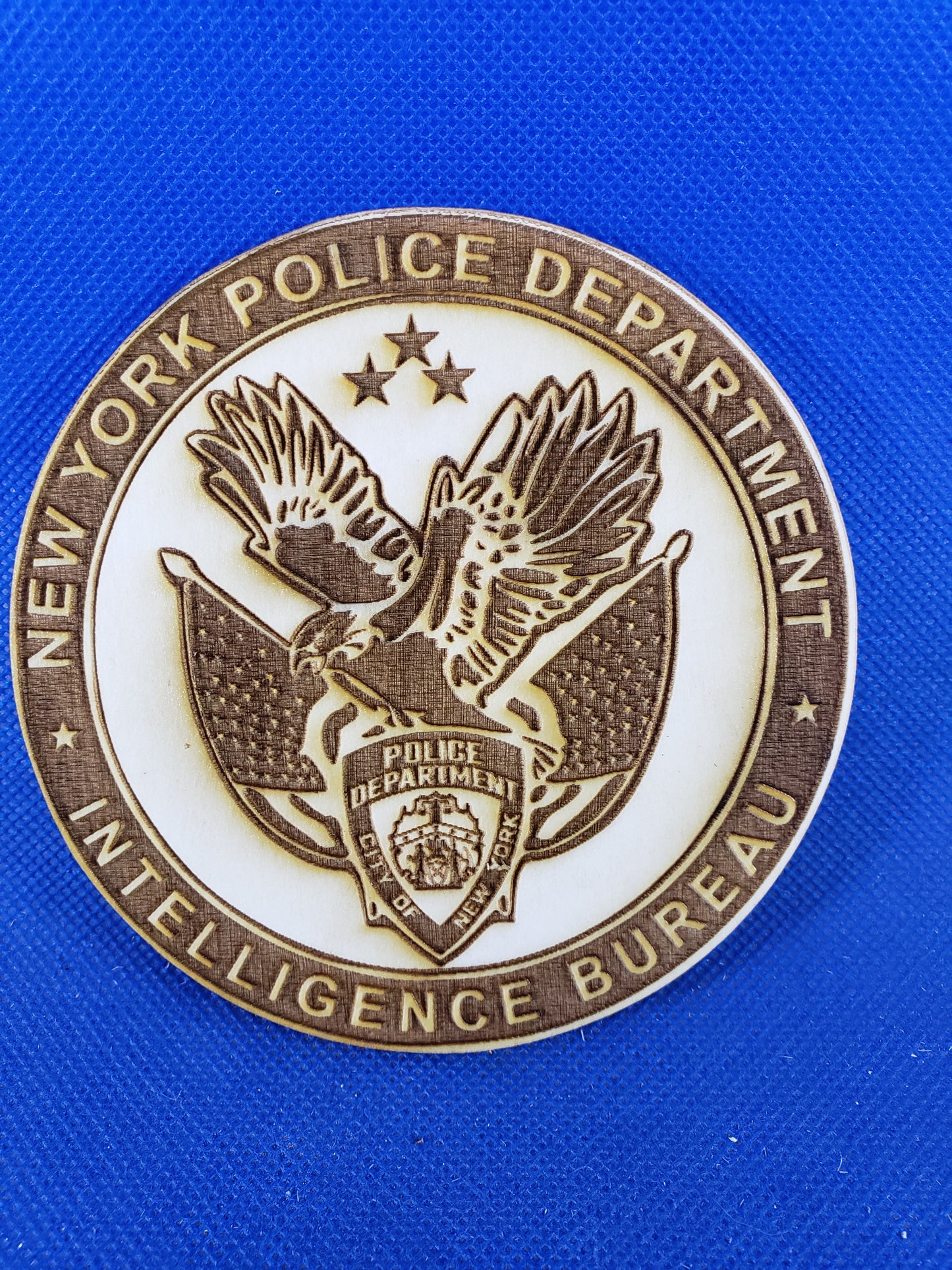 New York Police Intelligence Bureau - Laser cut natural wooden blanks