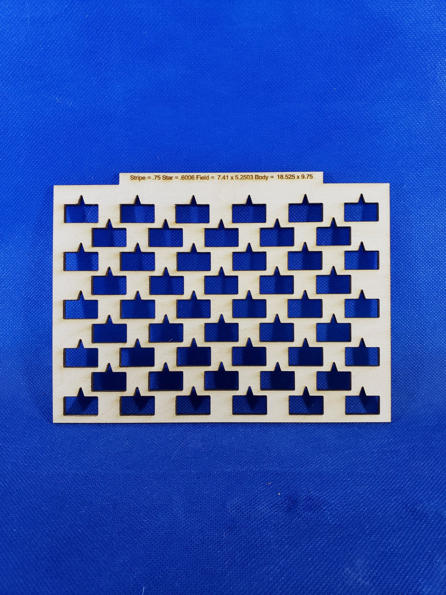 American Flag Laser cut natural wooden star field template