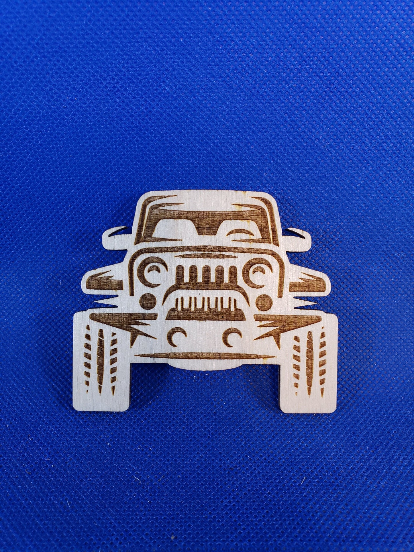 Jeep Front View - Laser cut natural wooden blanks