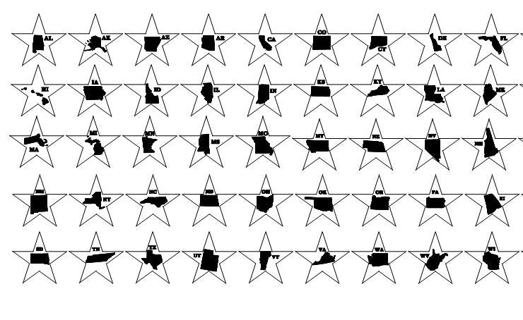Stars with State Abbreviations - Laser cut natural wooden star blanks