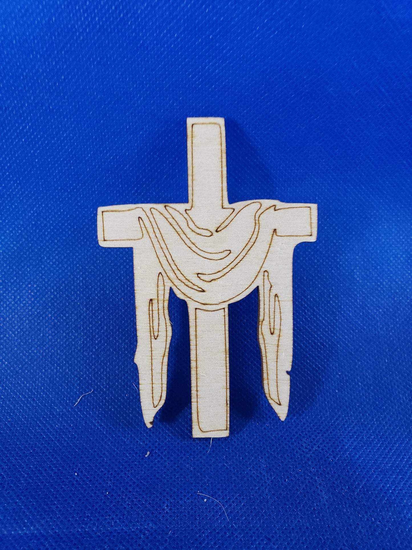 Draped Cross - Laser cut natural wooden blanks