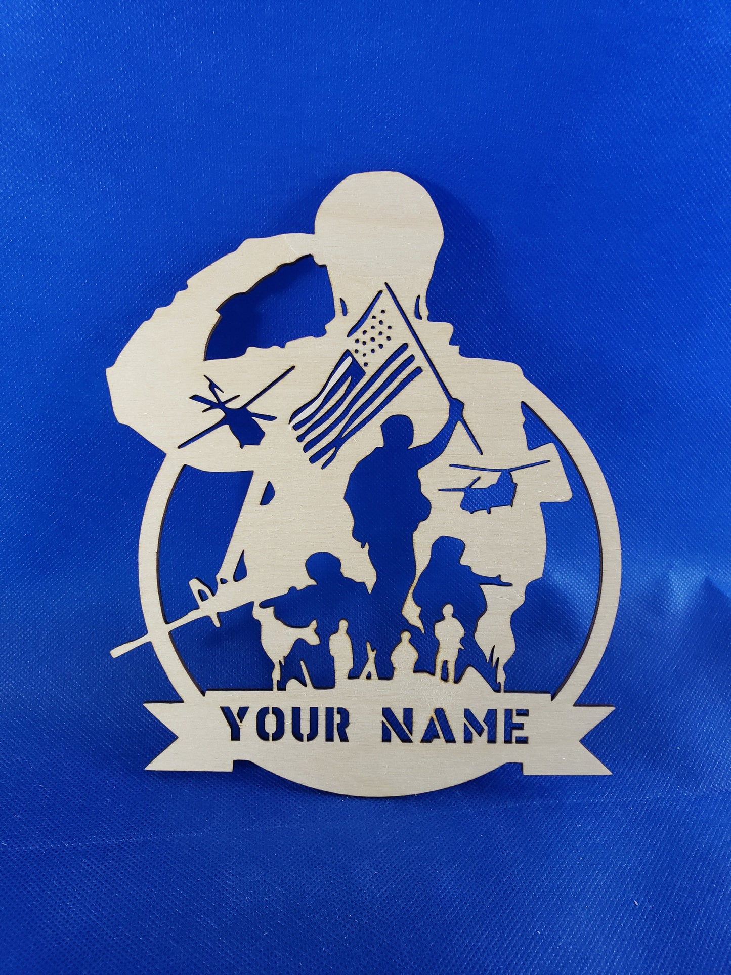 Military Personalized Wall Plaque - Laser cut natural wooden blanks