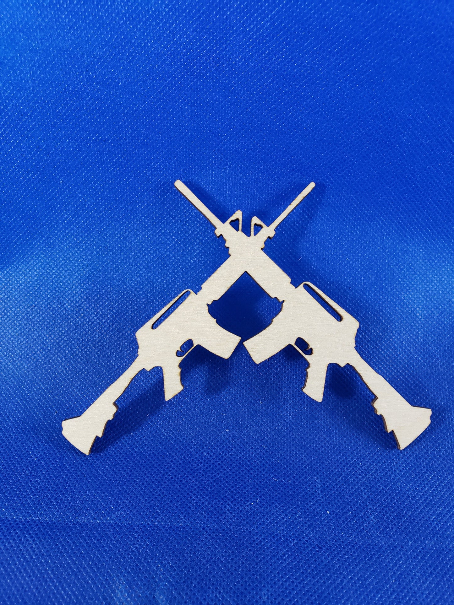 Crossed Rifles - Laser cut natural wooden blanks