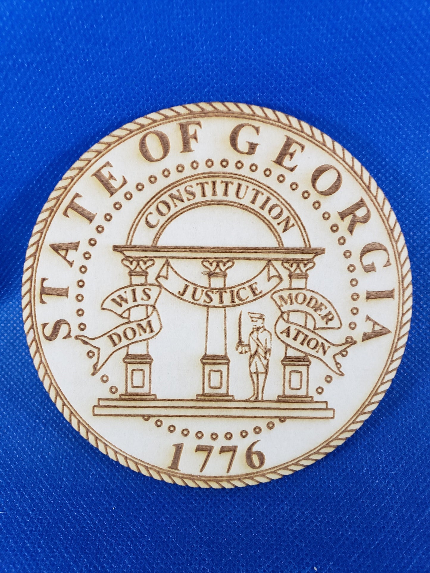 Georgia State Seal - Laser cut natural wooden blanks