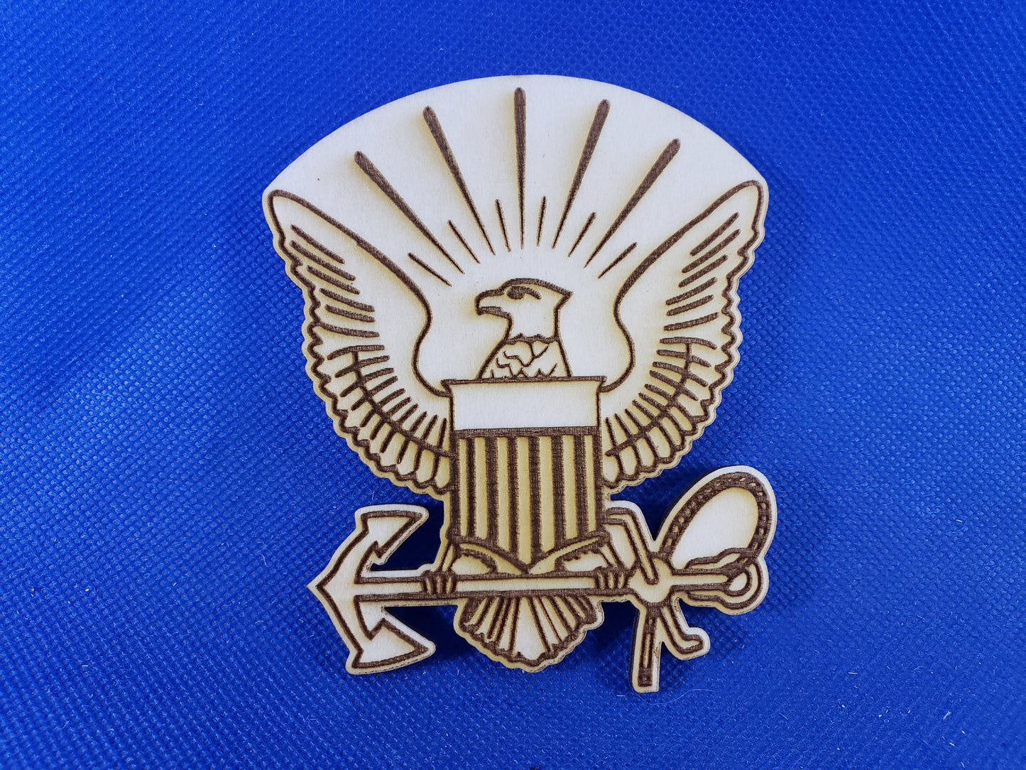 Eagle with Anchor - Laser cut natural wooden blanks