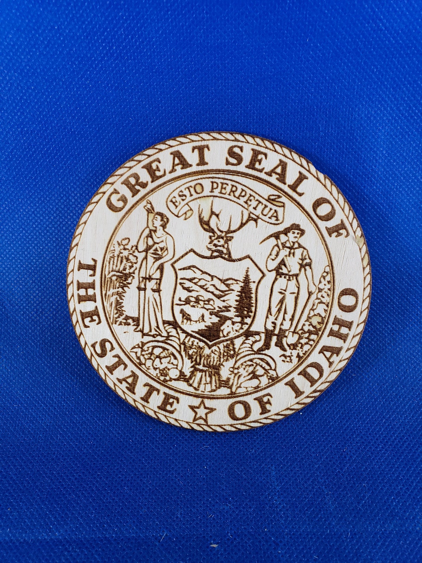 Idaho State Seal - Laser cut natural wooden blanks
