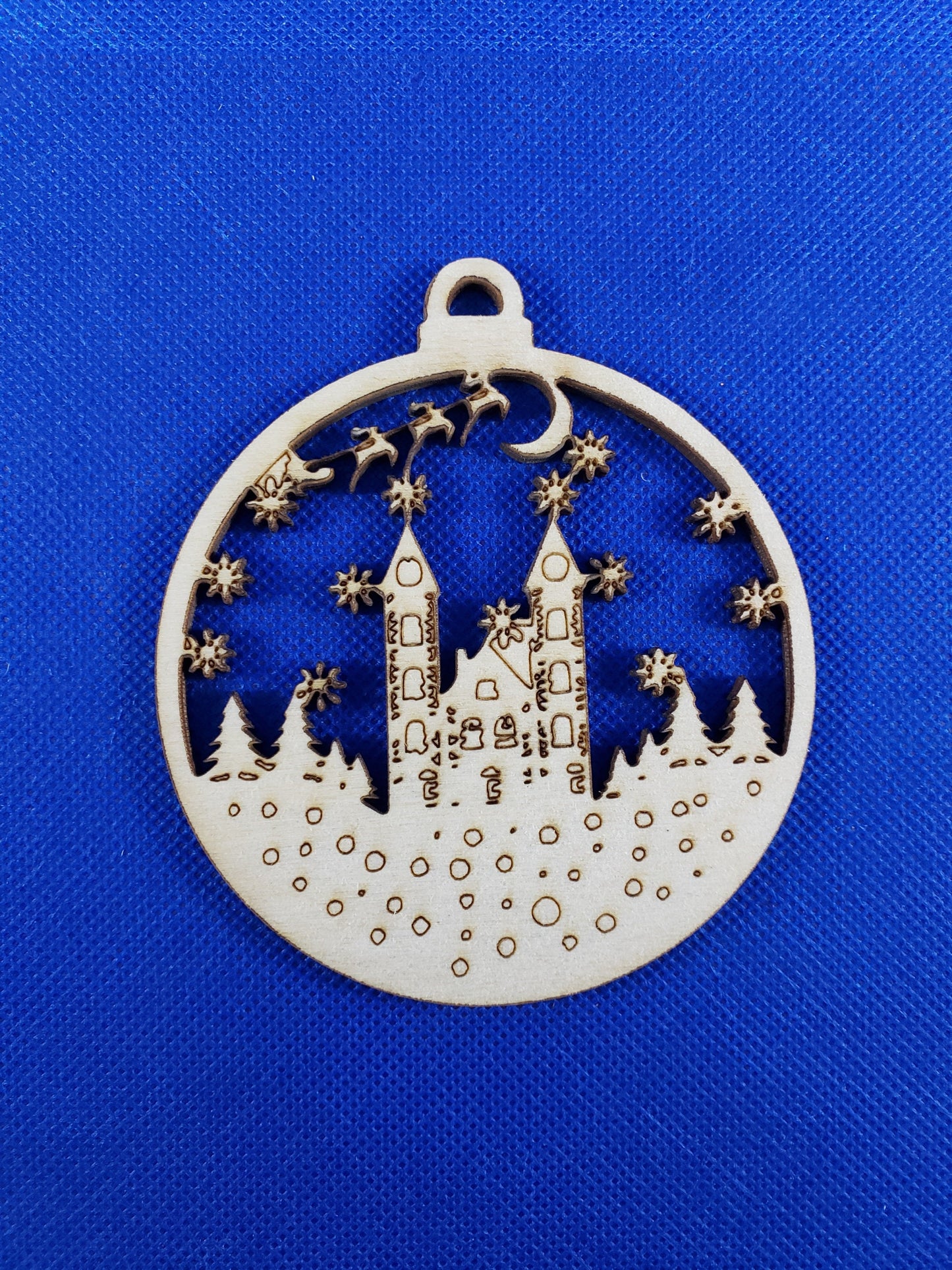 Christmas Village Christmas Ornament - Laser cut natural wooden blanks