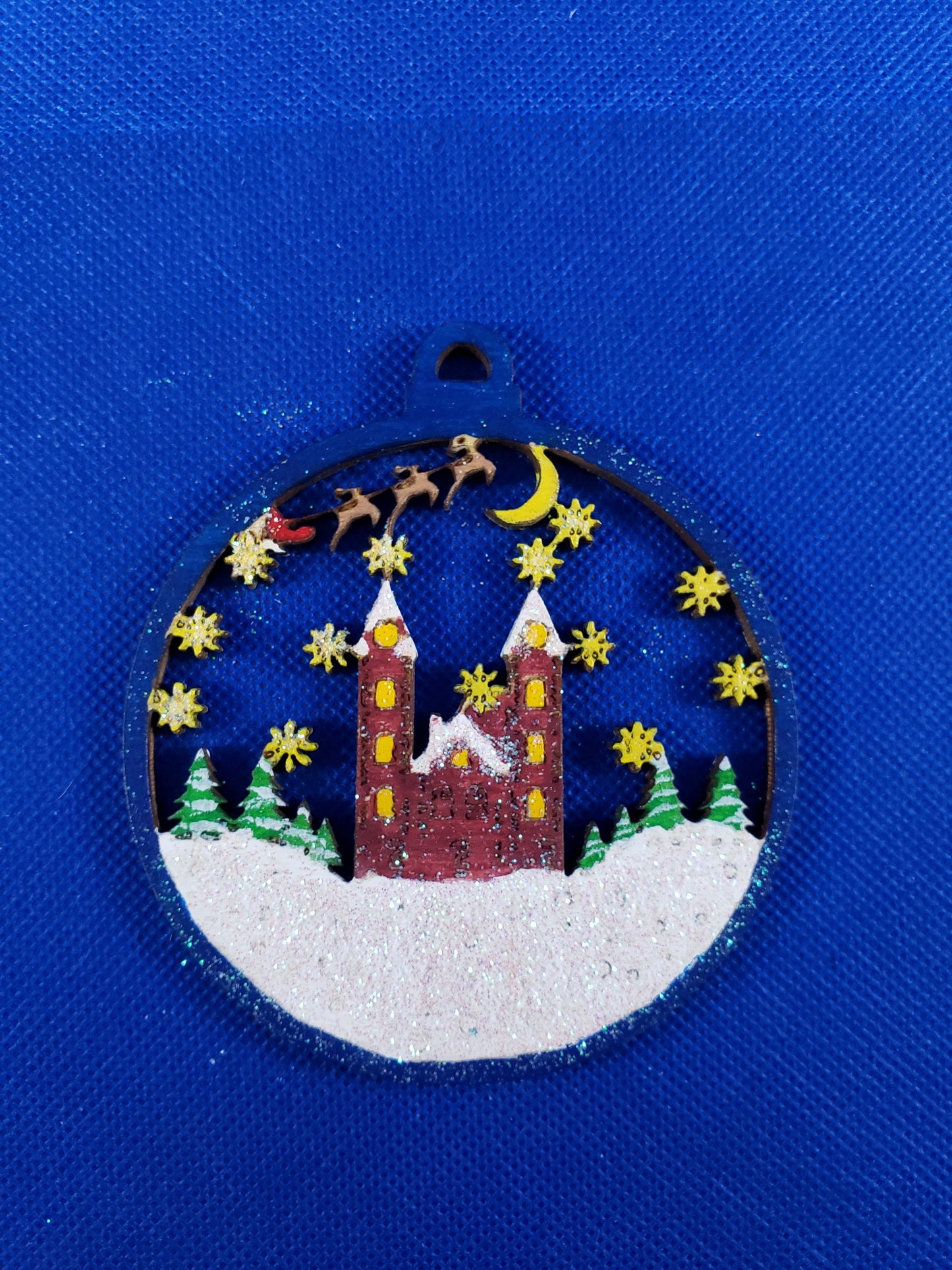 Christmas Village Christmas Ornament - Laser cut natural wooden blanks