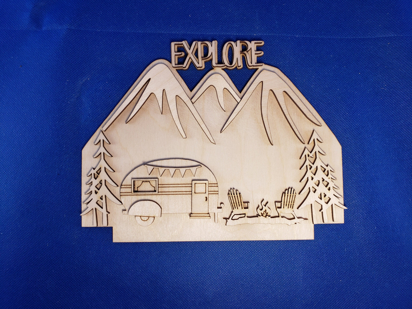 Explore Camping - DIY unfinished Changeable sign insert