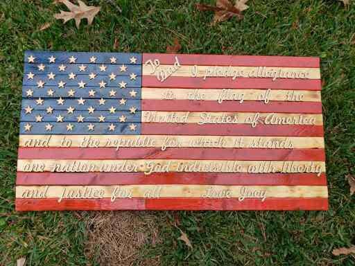 American Pledge of Allegiance - laser cut wooden blanks