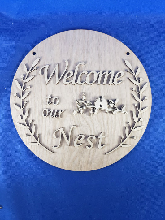 Welcome to Our Nest DIY Door Sign kit - Great for Birthdays, Home Decor, Paint Parties