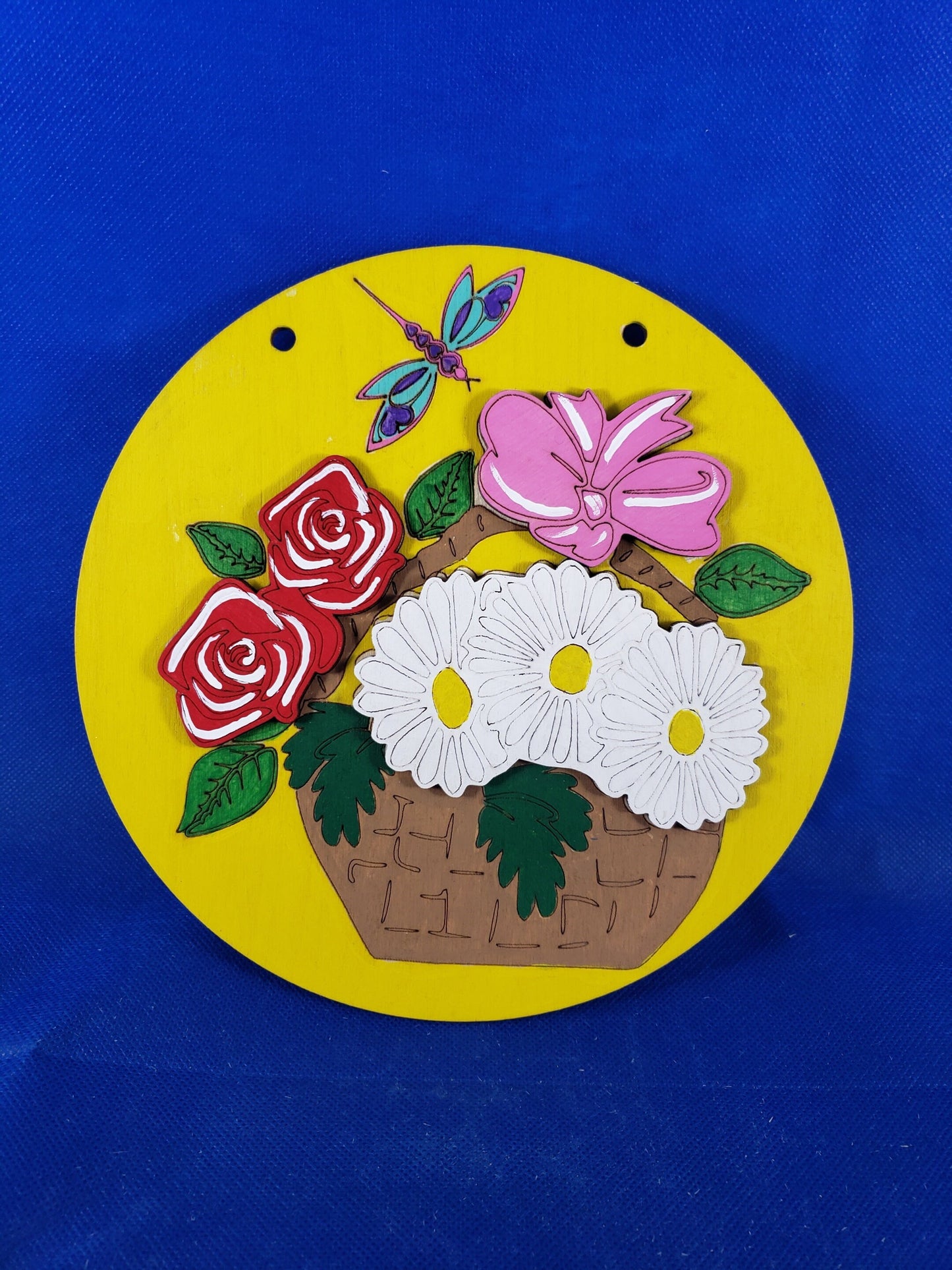 DIY Round Door Sign / Welcome Door Hanger / Flower Basket DIY / Paint Party / Wood Kit / Do It Yourself