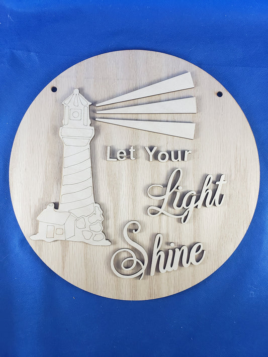 Let your Light Shine DIY Door Sign kit - Great for Birthdays, Home Decor, Paint Parties