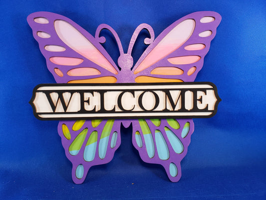 Butterfly Welcome DIY Door Sign kit - Great for Birthdays, Home Decor, Paint Parties