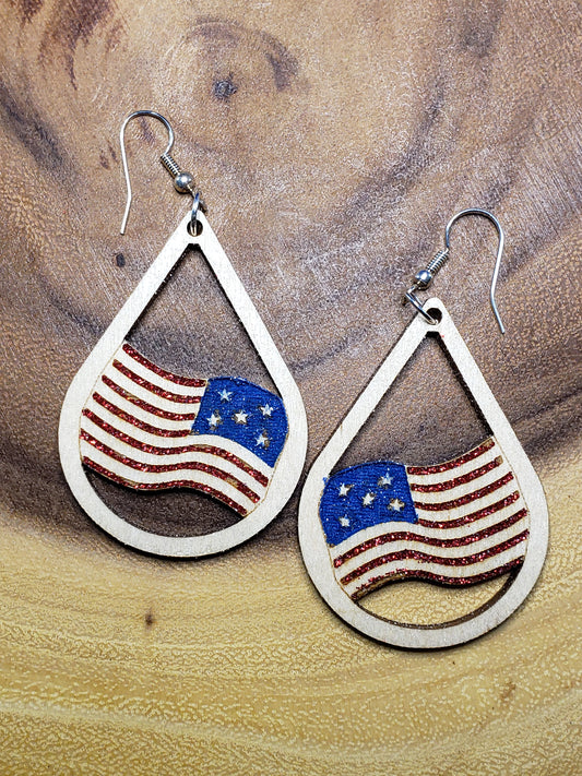 American Flag-laser cut Hand painted
