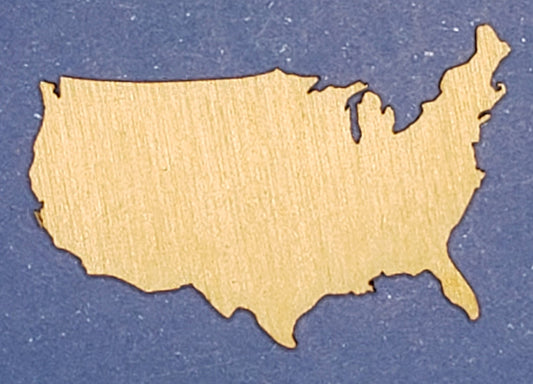 United States Outline - Laser cut natural wooden blanks