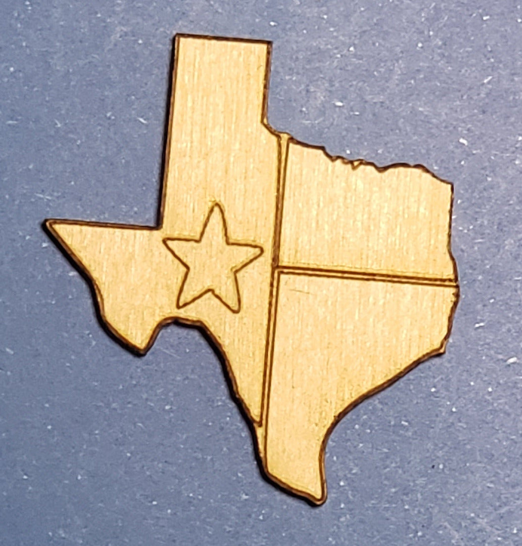 Texas Shape Flag - Laser cut natural wooden blanks