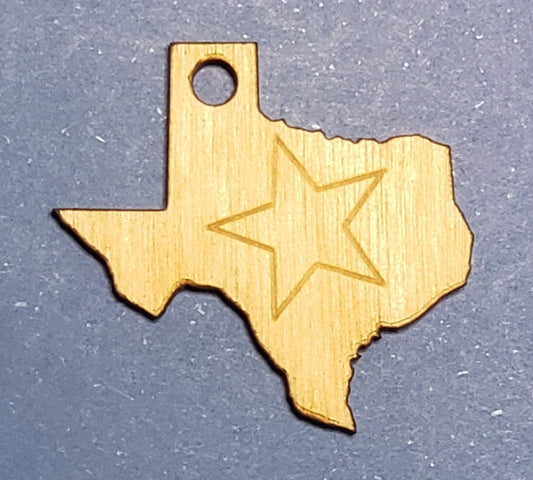 Texas with Star - Laser cut natural wooden blanks
