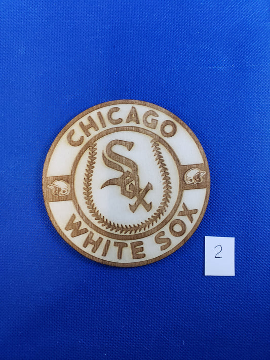 Chicago White SOX Round Logo - Laser cut natural wooden blanks