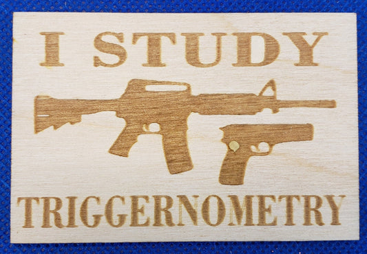 I Study Triggernomerty - Laser cut natural wooden blanks