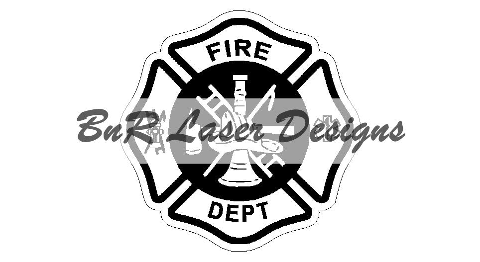 Fire Department Engrave LOGO SVG file