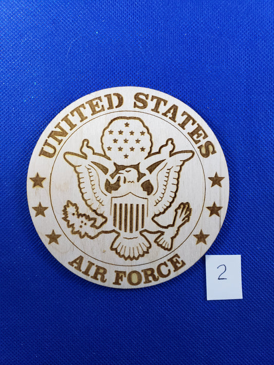 USAF Eagle Engraved - Laser cut natural wooden blanks