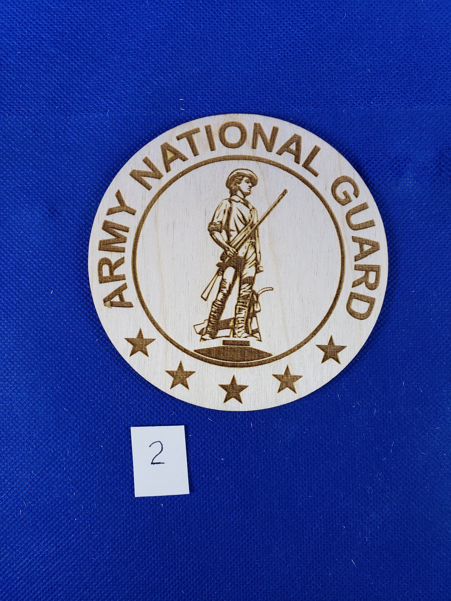 Army National Guard Engraved-Laser cut natural wooden blank