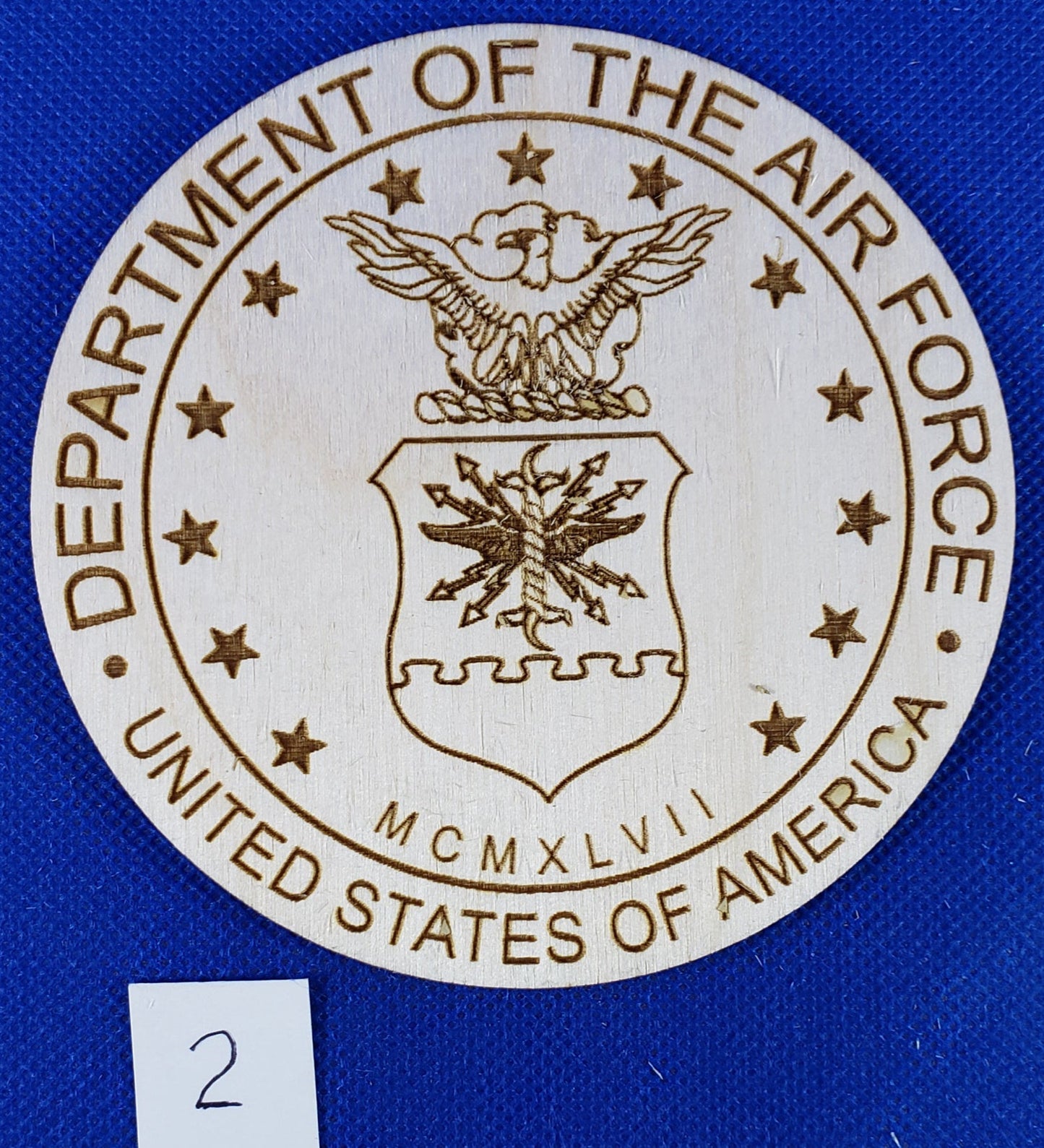 Department of the Air Force Engraved - Laser cut natural wooden blanks